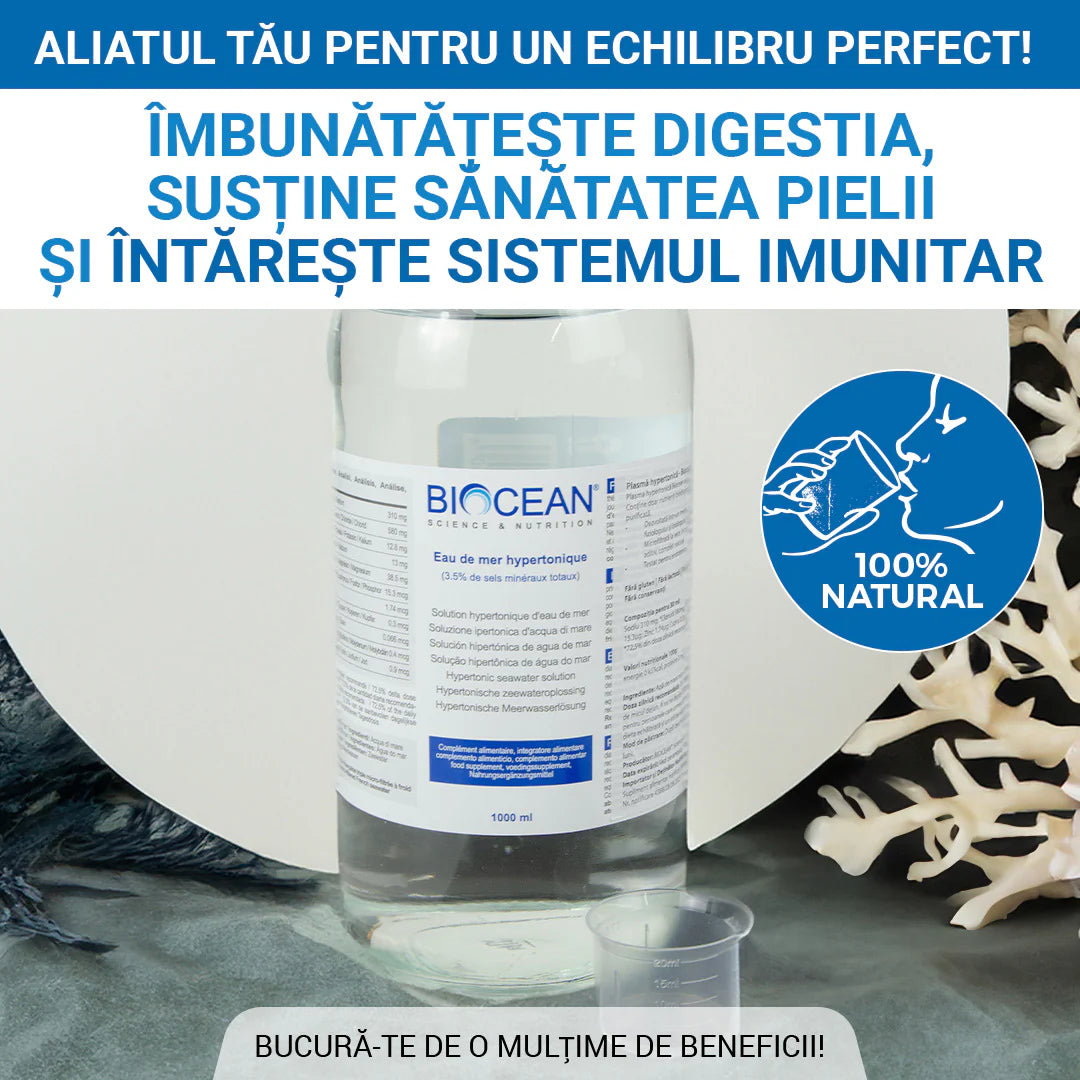Plasma Marină Hypertonică - Energie, Hidratare și Nutriție Celulară, 1000 ml