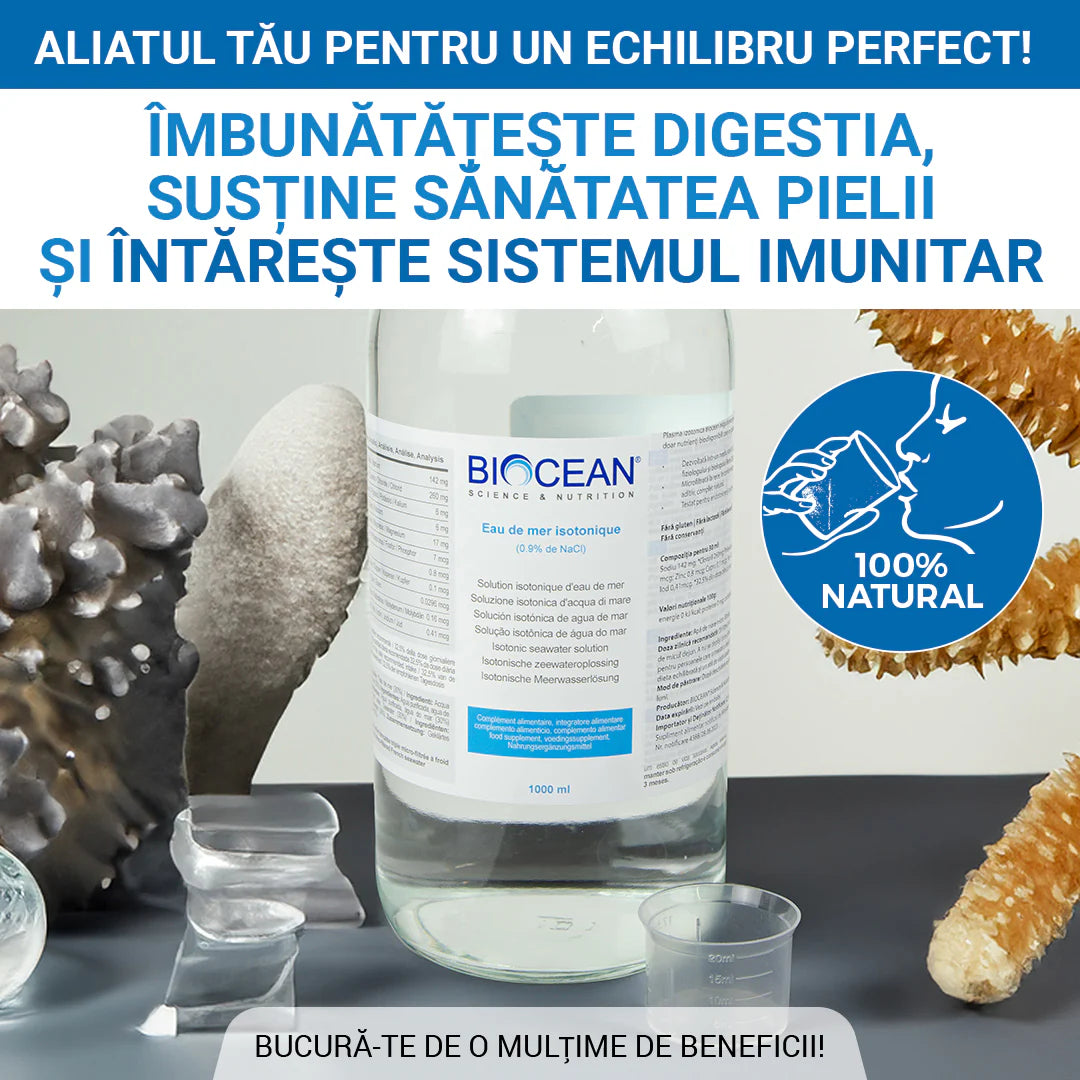 Plasmă Marină Izotonică - Energie, Hidratare și Nutriție Celulară, 1000 ml